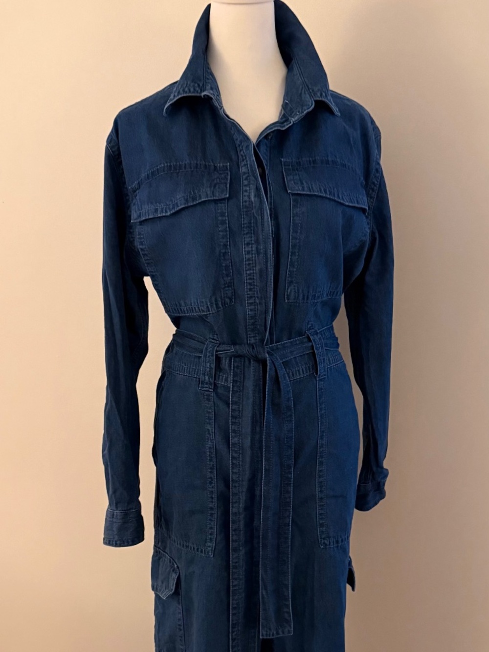 Jean Jumpsuit with belt, Wide leg Banana Republic